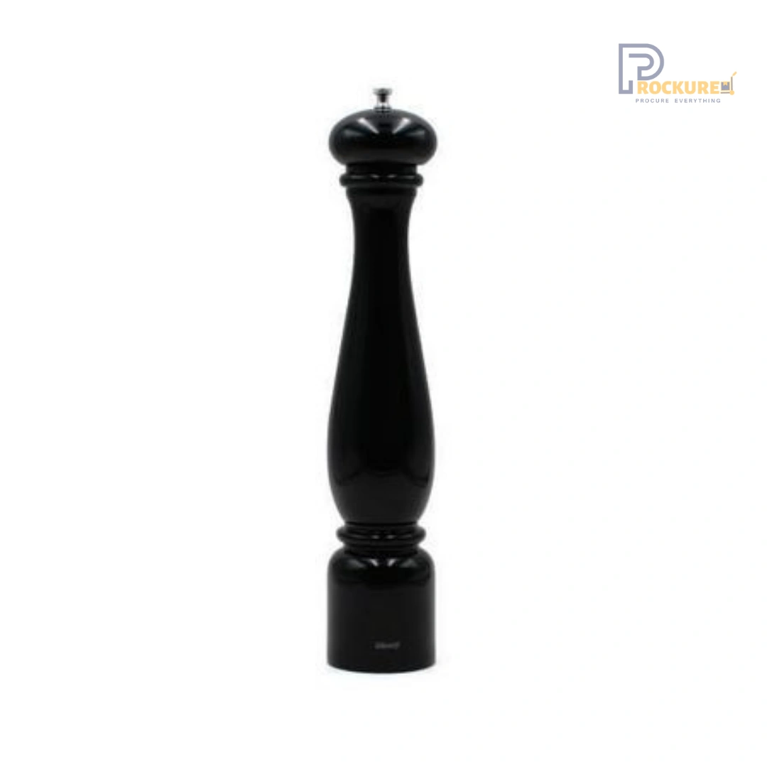 Bisetti Firenze Pepper Mill 42 cm (Black Glossy Lacquered Beech Wood) | Grand & Glossy