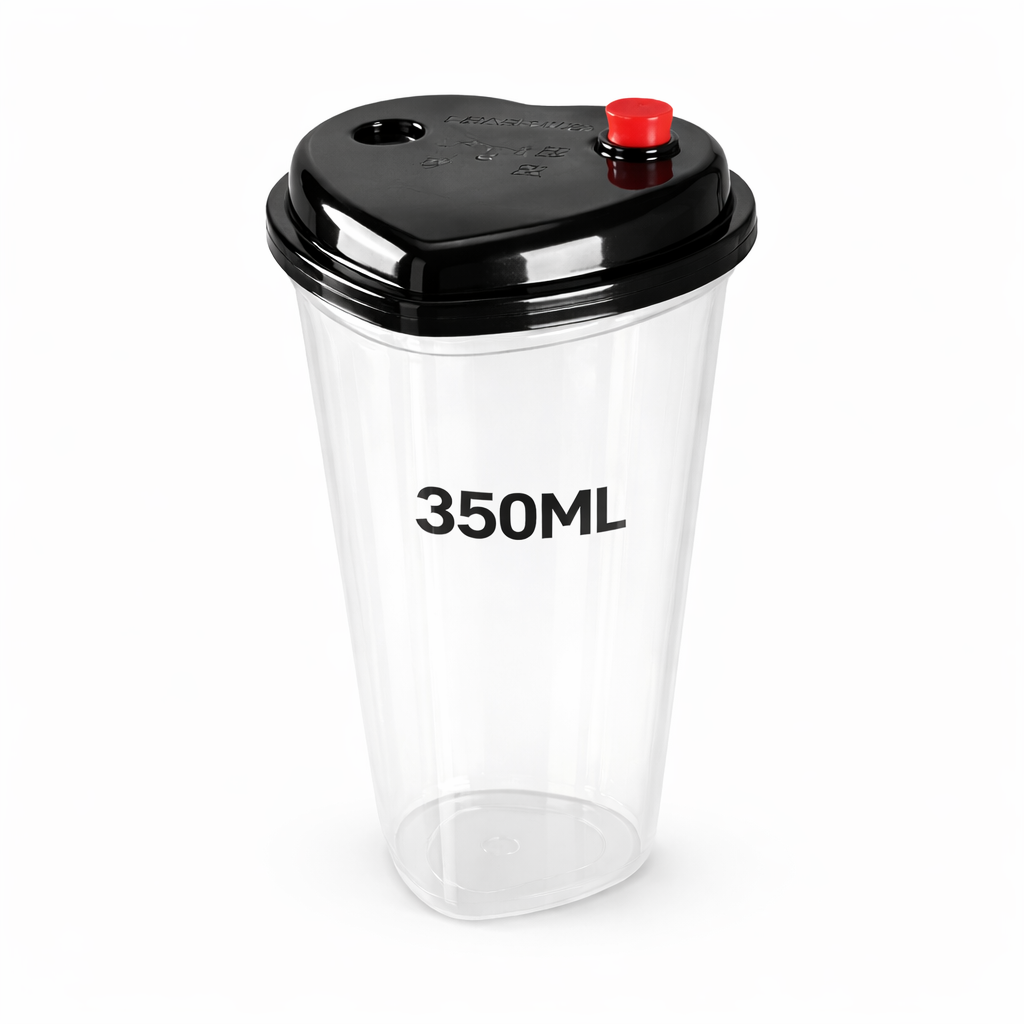 350ml Reusable Heart Shape Sipper Glass with Lid HSSGL-350
