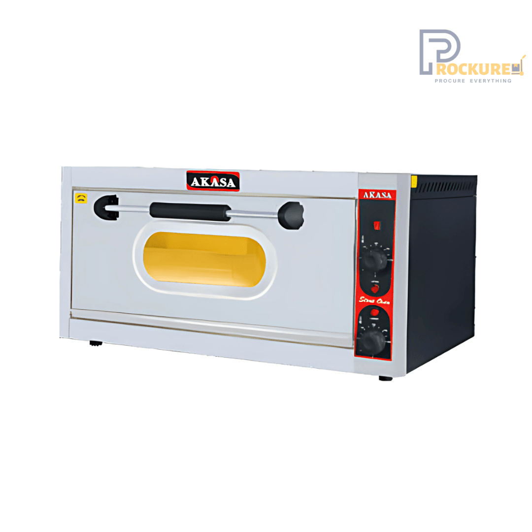 AKASA PO 60 STN Electric Single-Deck Pizza Oven – 3000W, Stainless Steel, CE Certified