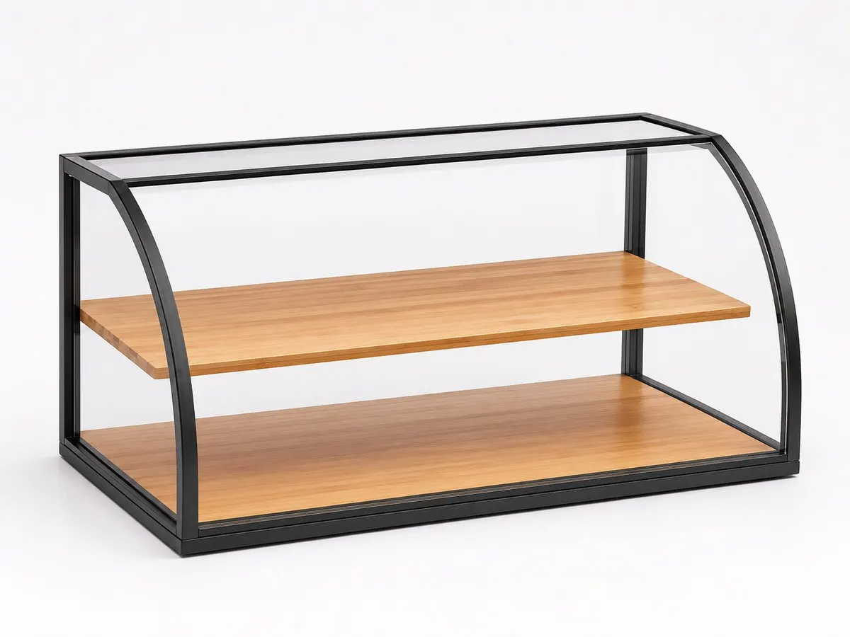 Stainless Steel Wide Bakery & Dessert Ambient Display Cabinet with Wooden Interior 920 x 500 x 440 mm