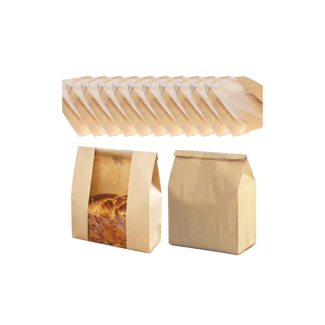 Kraft Brown Bread Bakery Bag Bottom Window With Meta wire Strip | 16x26x13 cm | 750–1000 g