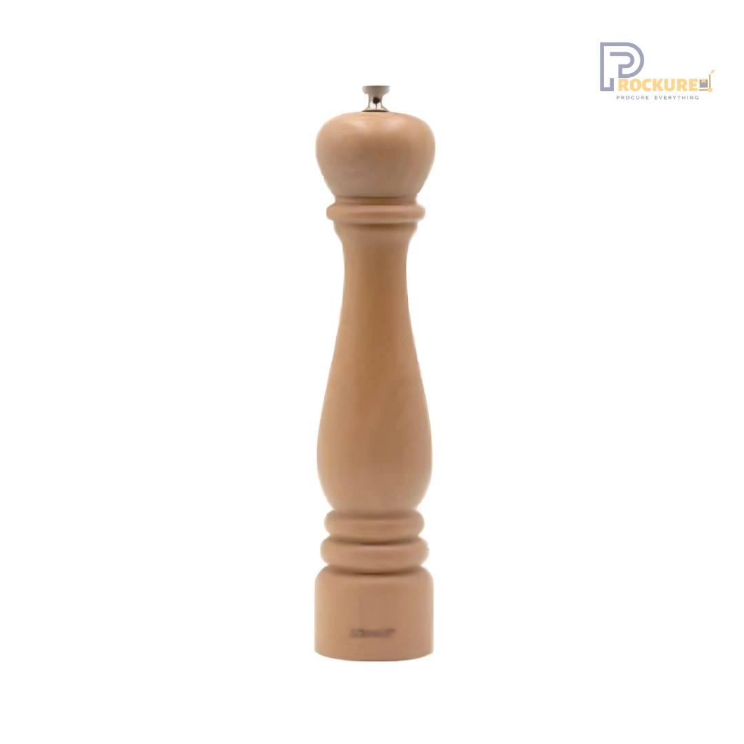 Bisetti Roma Series Salt Mill 33 cm (Natural Wood) | Elegant & Functional