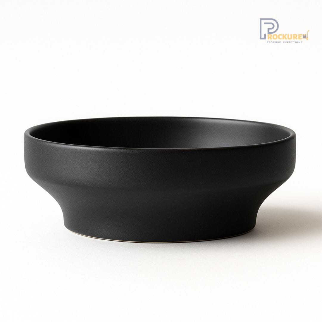 Sanaai Modern Black Deep Coupe Porcelain Bowl - 23 cm (Pack of 12)