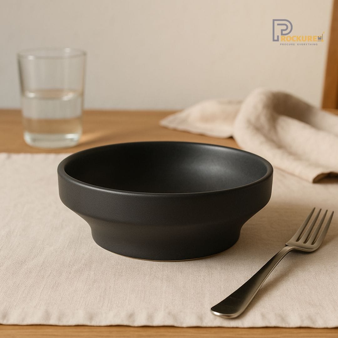 Sanaai Modern Black Deep Coupe Porcelain Bowl - 23 cm (Pack of 12)