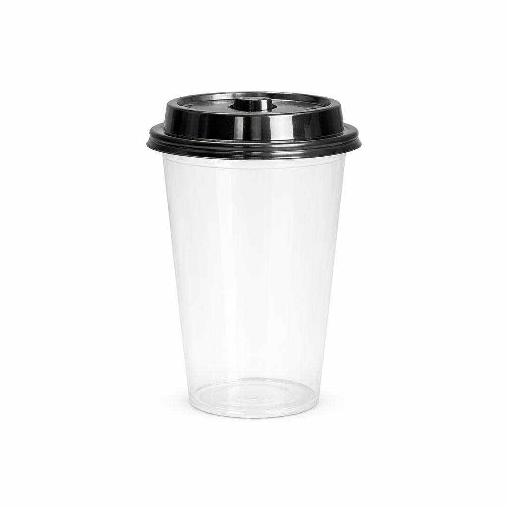 Reusable Round 250ml Sipper Glass with 80mm Lid