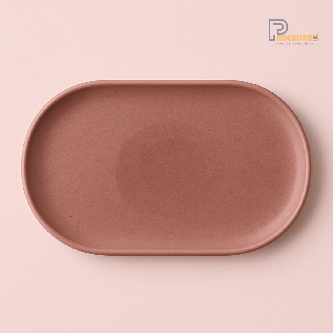 Sanaai Raspberry Pink Oval Platter Porcelain - Elegant Dining & Serving Platter (12 Pc Carton)