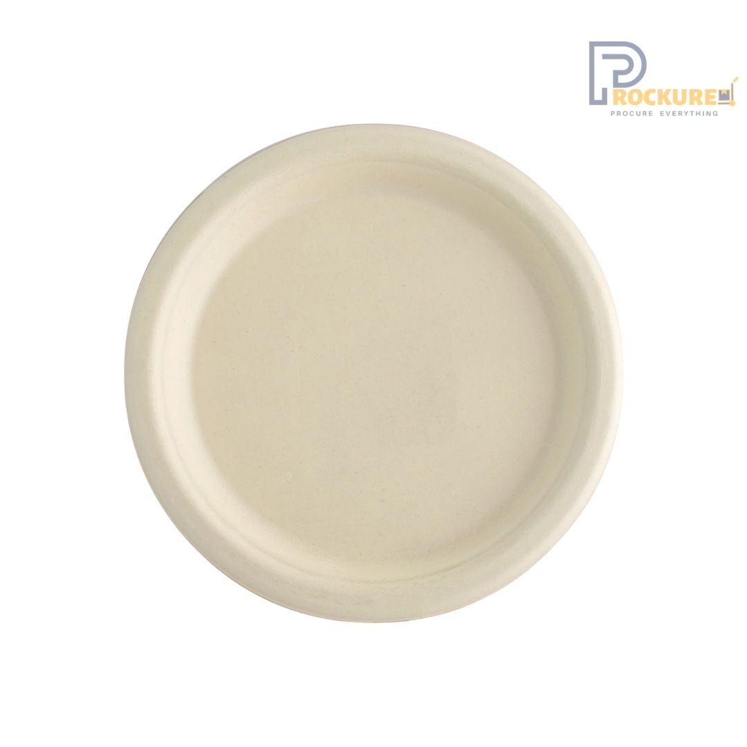 Brown Bagasse Round Plate 7 Inch | Biodegradable Plate