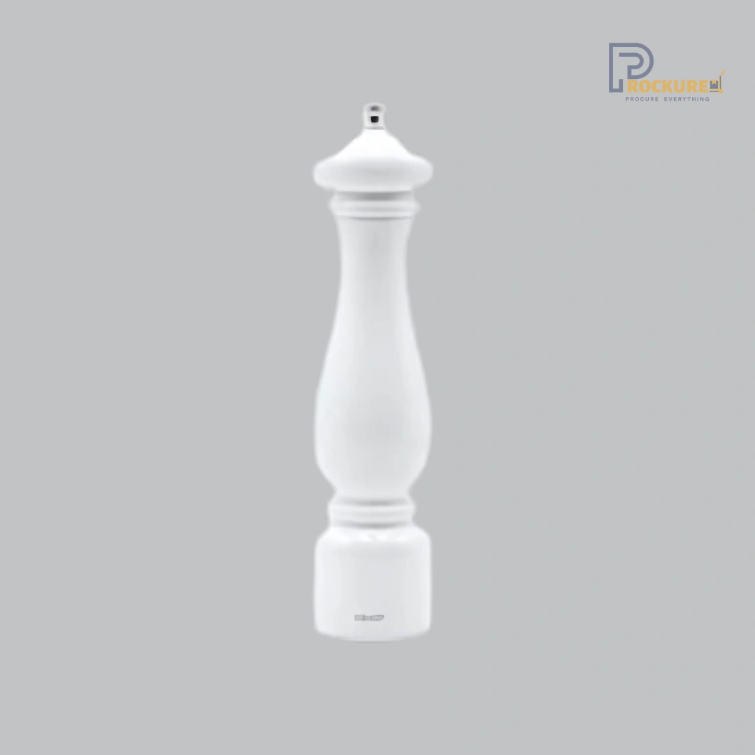 Bisetti Firenze Pepper Mill 32 cm (White Glossy Lacquered Beech Wood) | Bright & Sleek