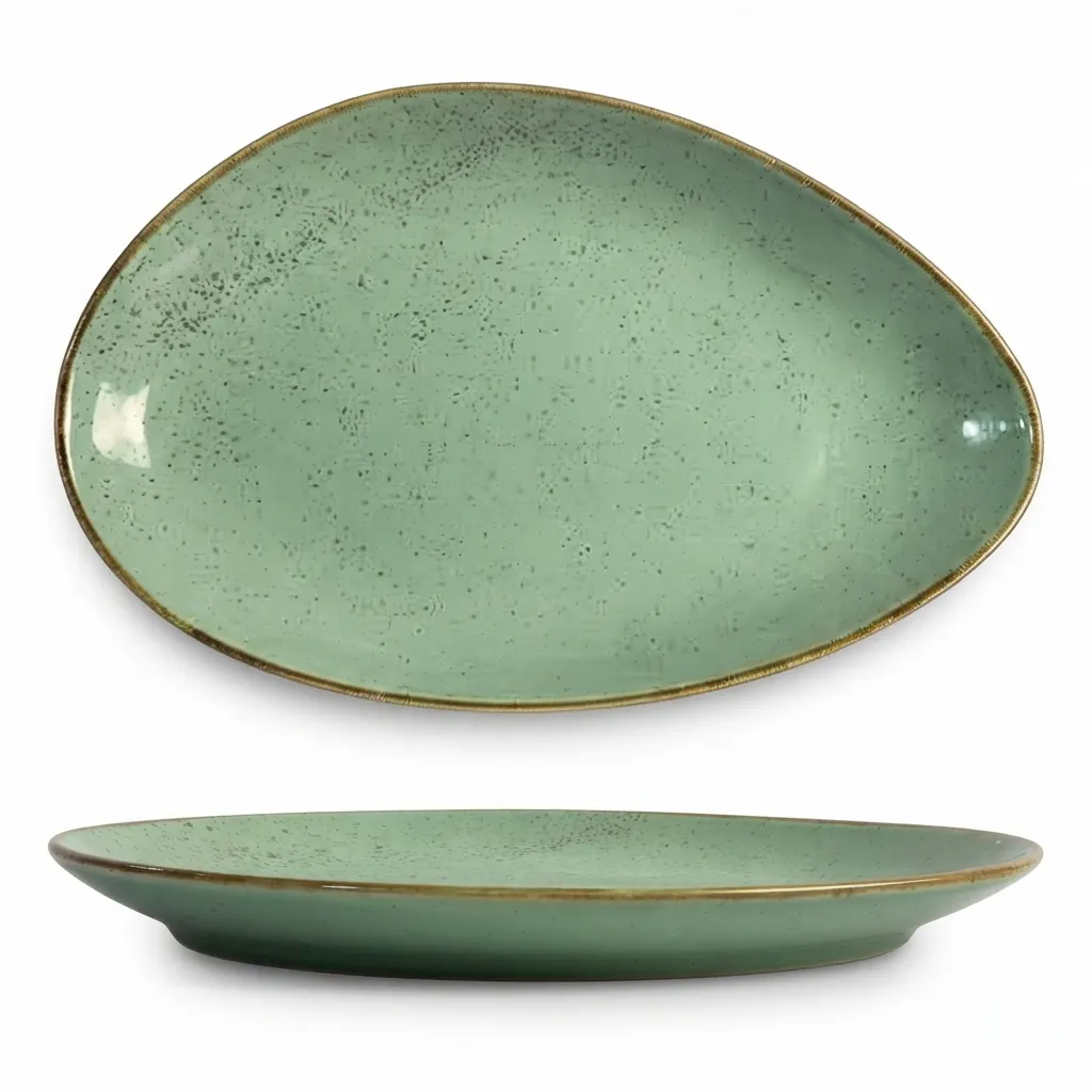 Meraami Aura Mint Ceramic Almond Platter 26 cm