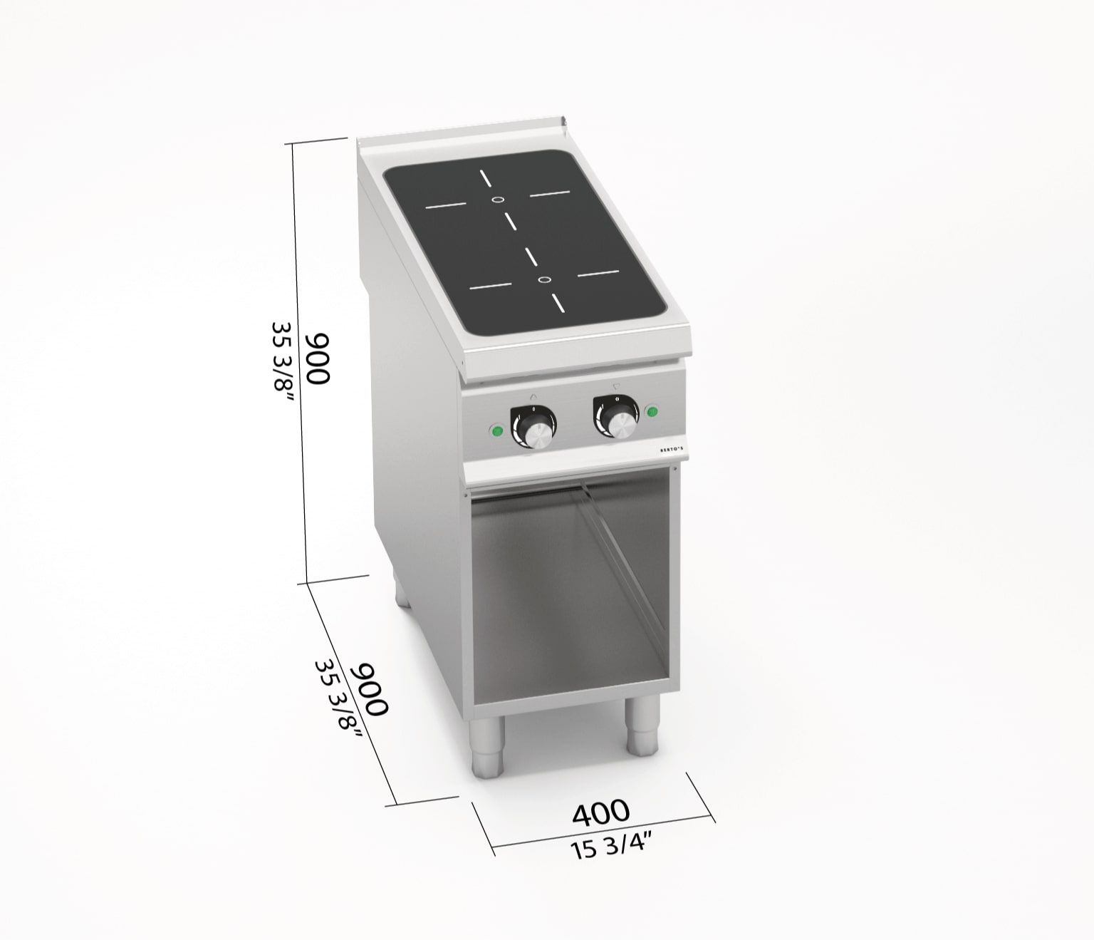 Berto's 2-ZONE INDUCTION TOP ON CABINET SE9P2M/IND
