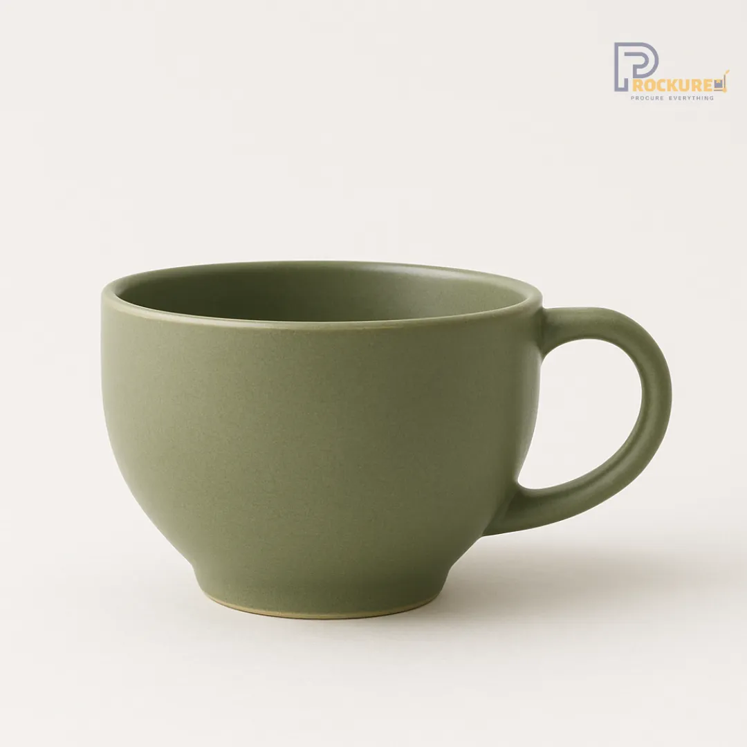 Modern Green Porcelain Tea Cup (255 ML) – (Set of 48) – Sanaai