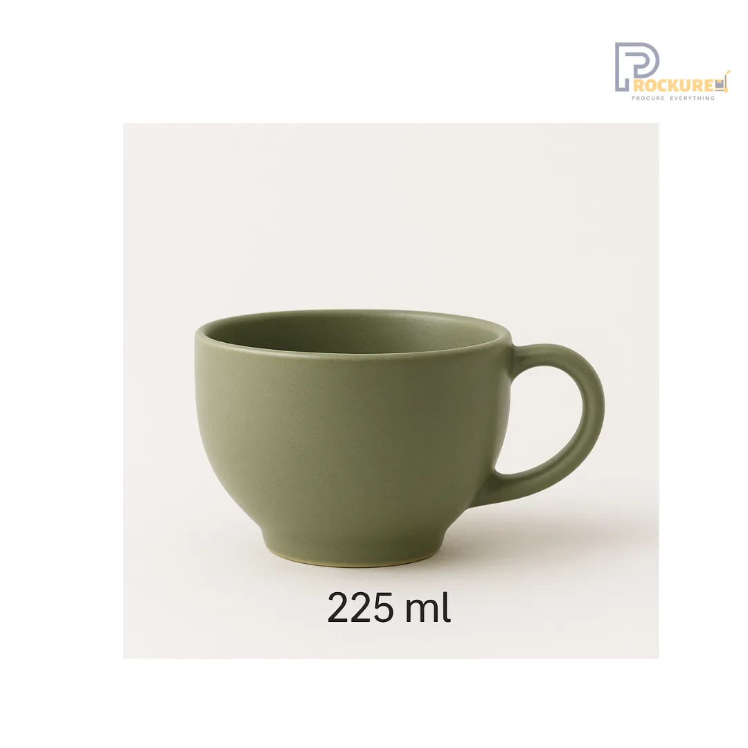 Modern Green Porcelain Tea Cup (255 ML) – (Set of 48) – Sanaai