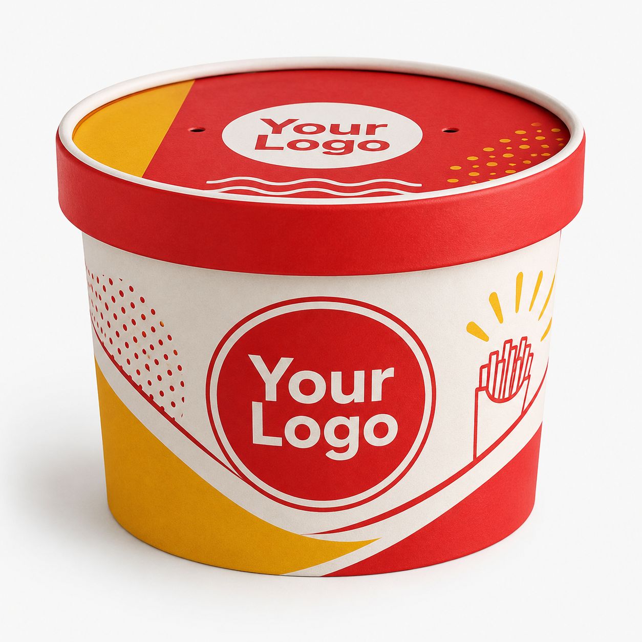 Customised Multicolor Printed Round Paper Container with Lid – 250ml, 350ml & 500ml