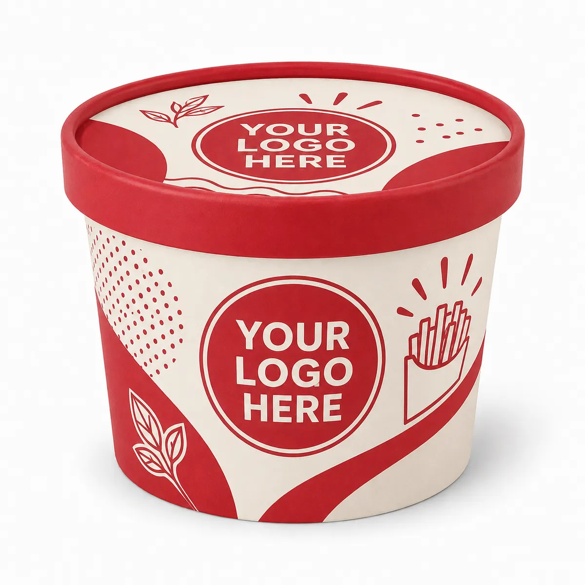 Customised Multicolor and Single Color Printed Round Paper Container with Lid – 250ml, 350ml, 500ml & 750ml 2