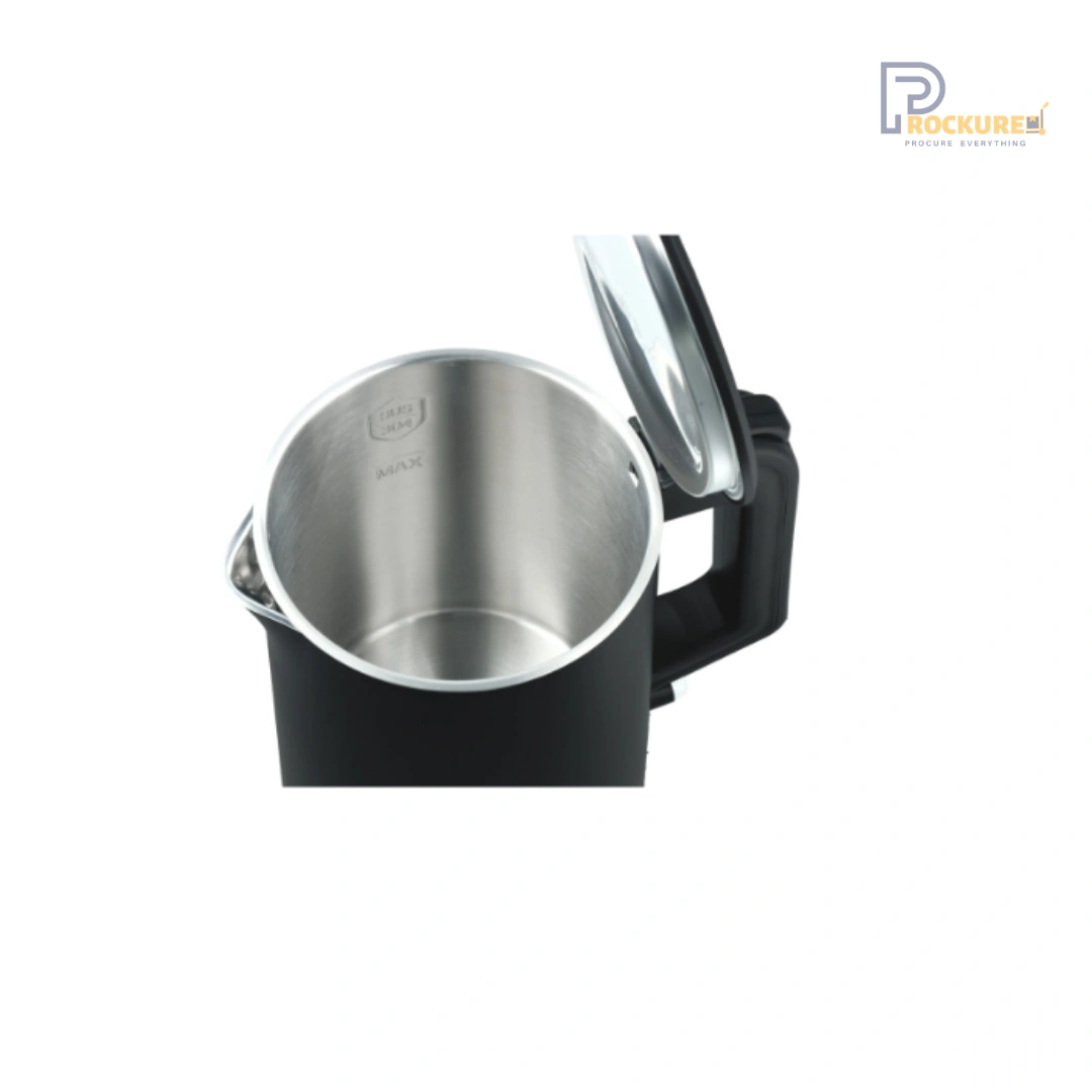 JVD Titan Kettle – 1.7L Matt Black, 1800W Double-Wall PP Housing