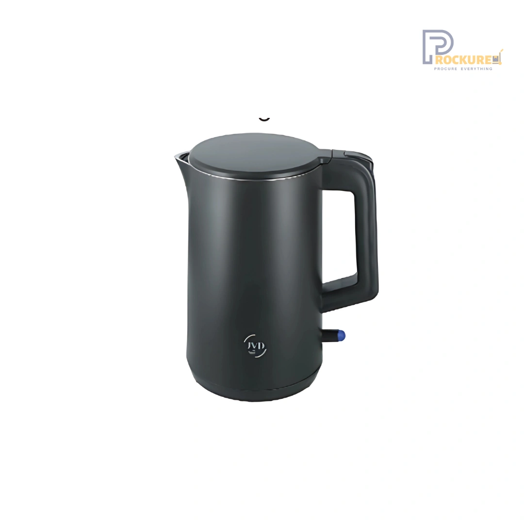 JVD Titan Kettle – 1.7L Matt Black, 1800W Double-Wall PP Housing