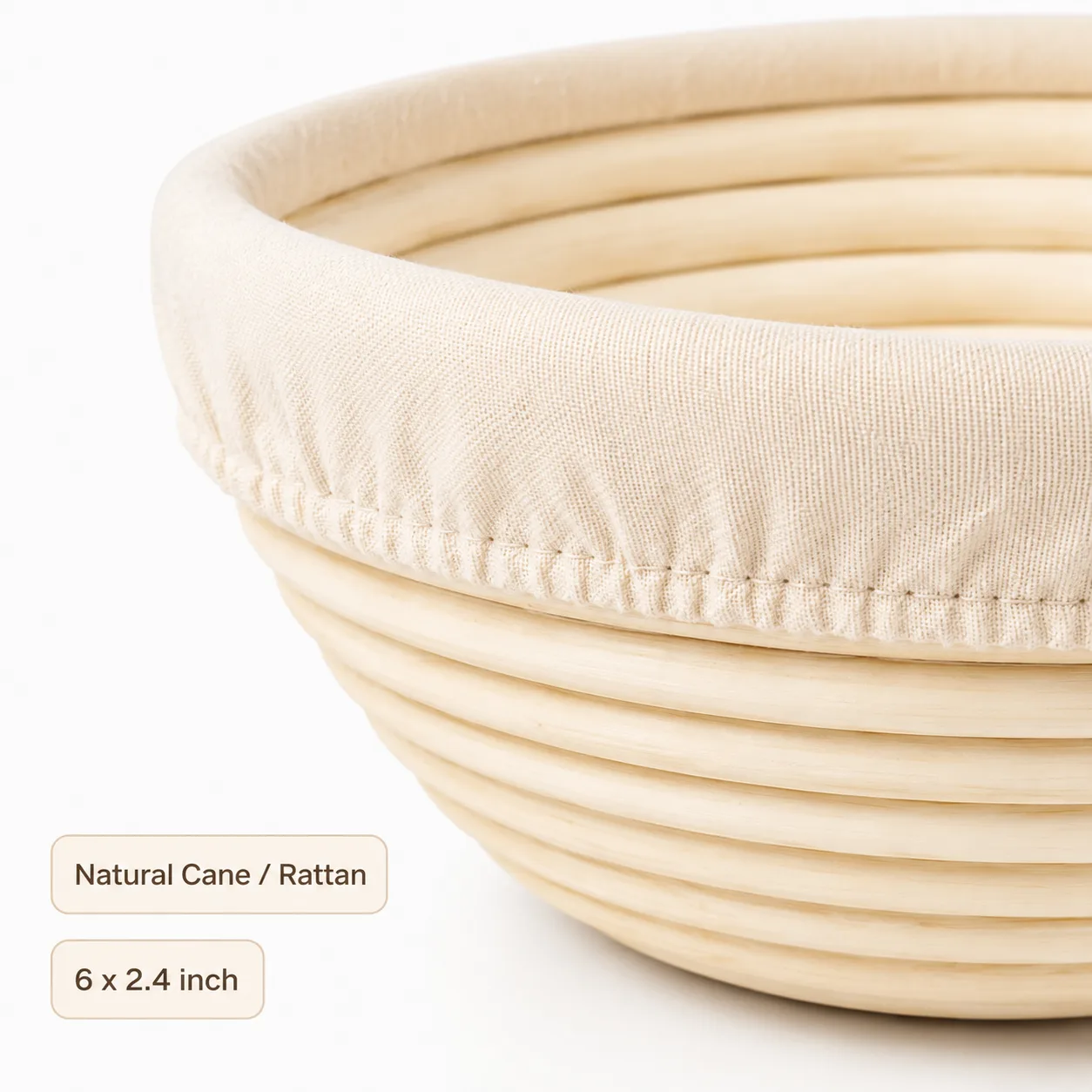 Banetton Proofing basket Boule 6 x 2.4 inch BPBB-624 4