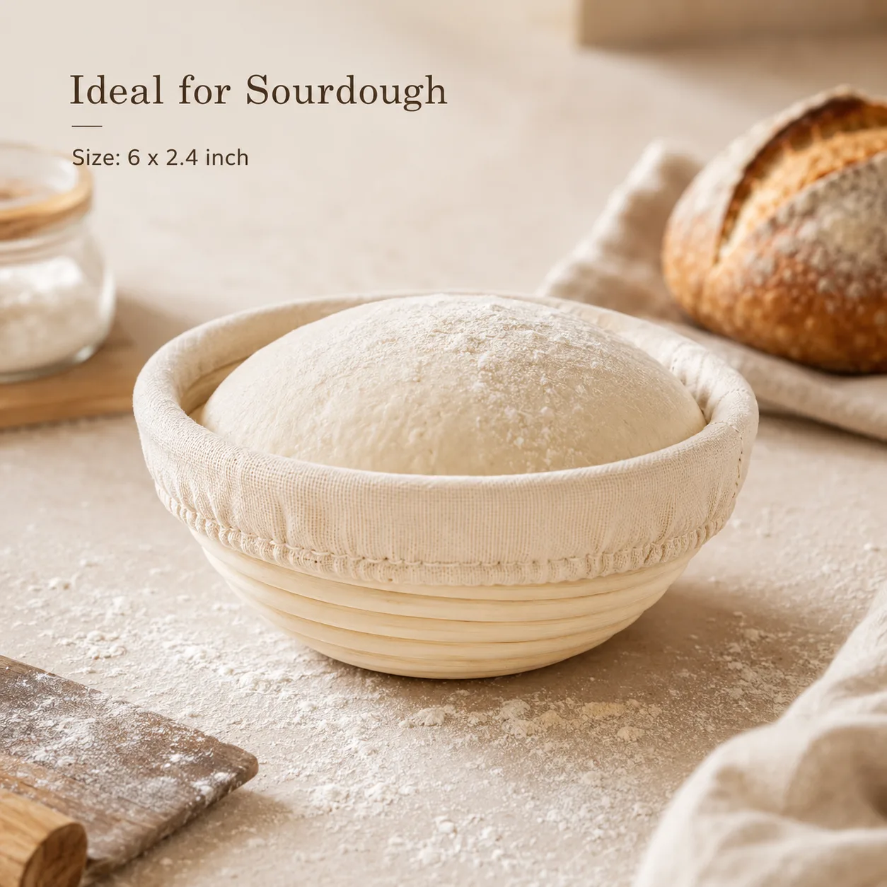 Banetton Proofing basket Boule 6 x 2.4 inch BPBB-624 5