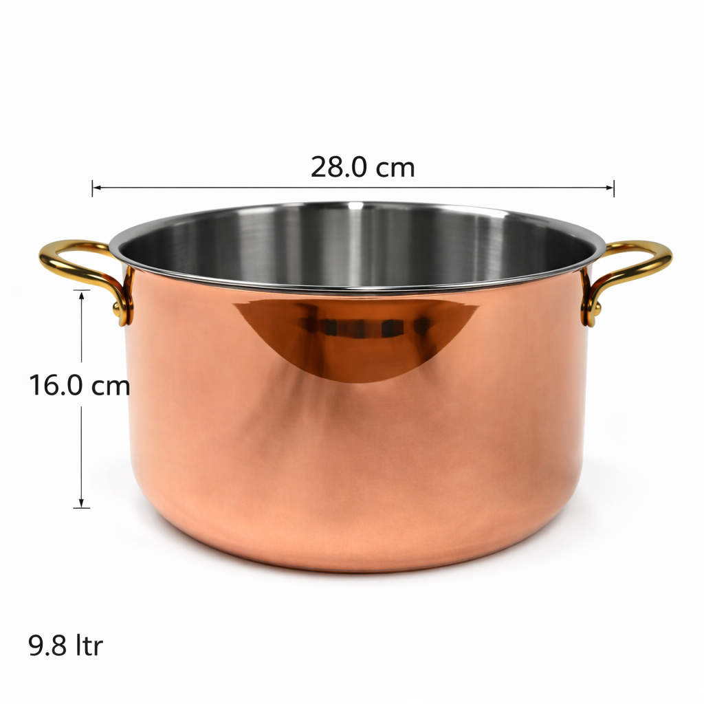 Pradeep Triply Saucepot 9.8 Litre with Copper Finish