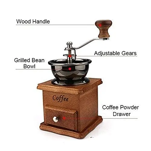 Manual Coffee Grinder Wooden – Vintage Drawer-Style Coffee Mill for Home & Café Use 2