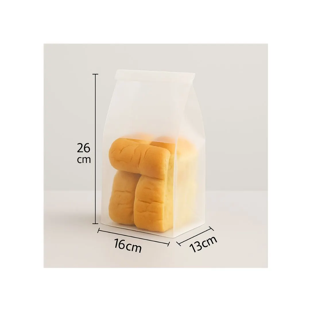 White Paper Bread Bakery Bag with Bottom Window & Metal Wire Strip – Disposable, Food-Grade | Variable Sizes 3