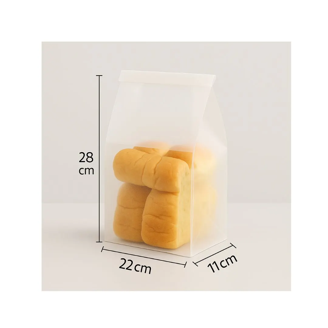 White Paper Bread Bakery Bag with Bottom Window & Metal Wire Strip – Disposable, Food-Grade | Variable Sizes 4