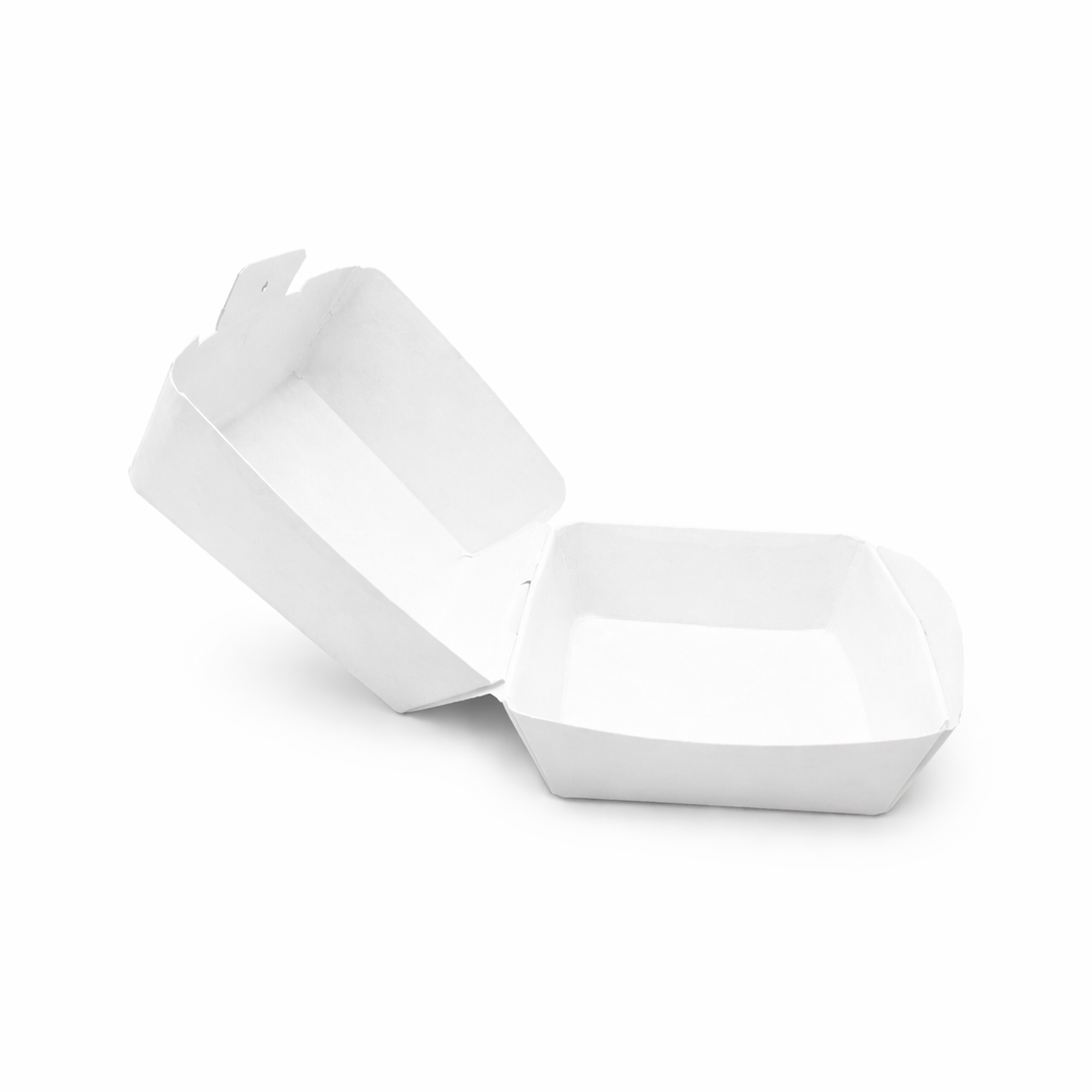 White Kraft Paper Burger Box Clamshell Type
