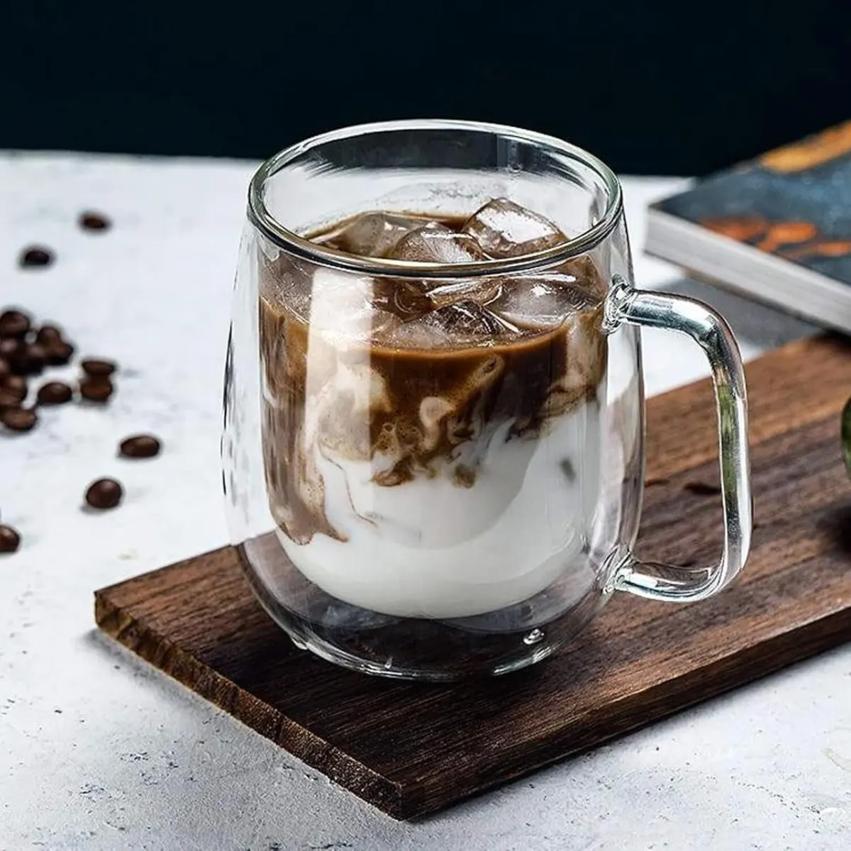 Double Wall Mug 250ml – Borosilicate Glass Insulated Mug with Handle 2