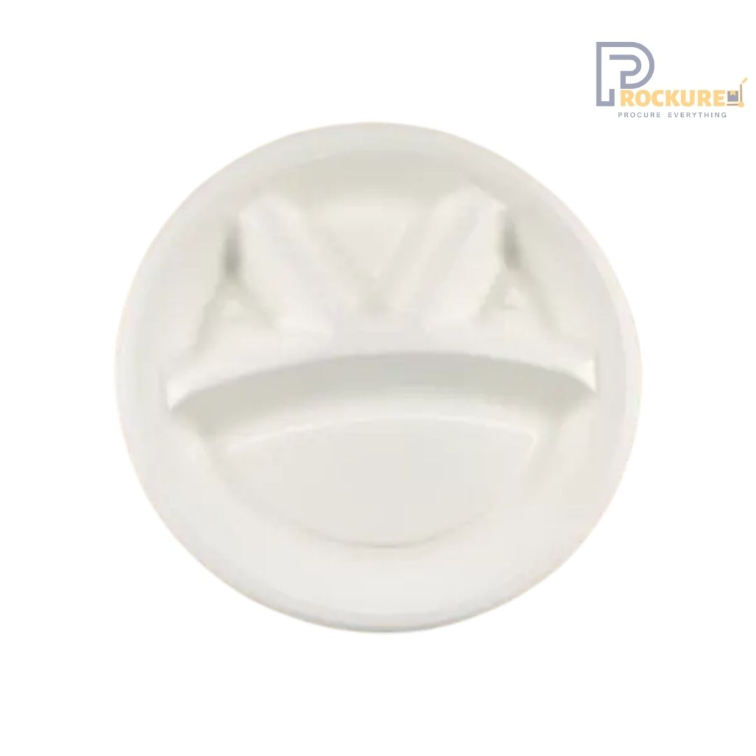 White Bagasse 4 Compartment Plate 12 Inch | Biodegradable Plate
