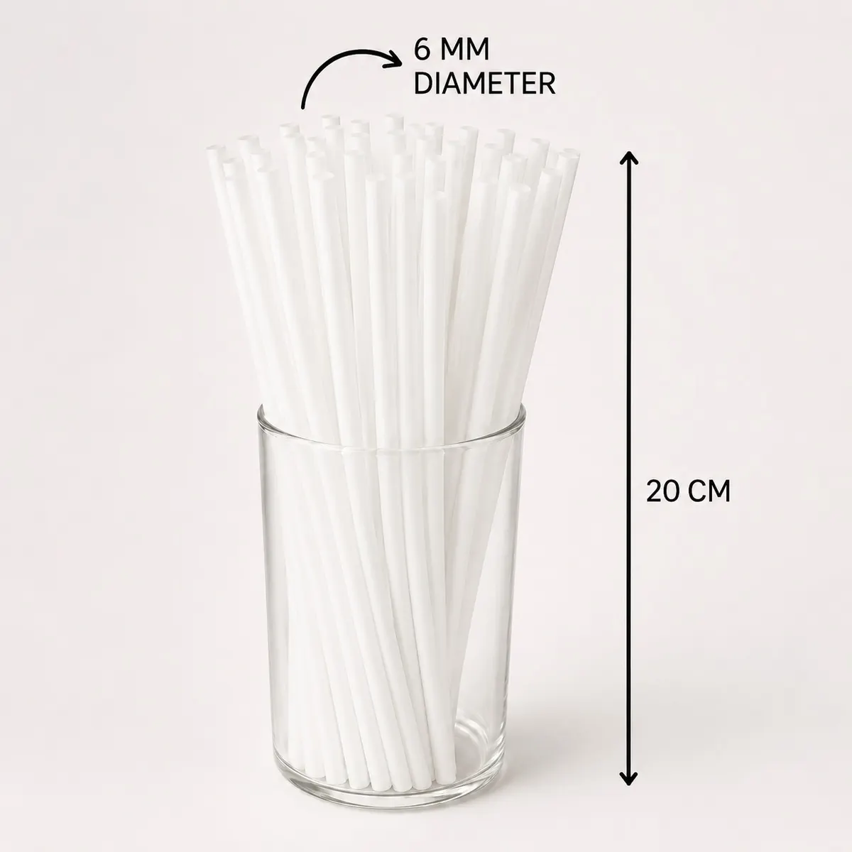 Eco-Friendly Biodegradable PLA Straws – Milky White | Variable Sizes