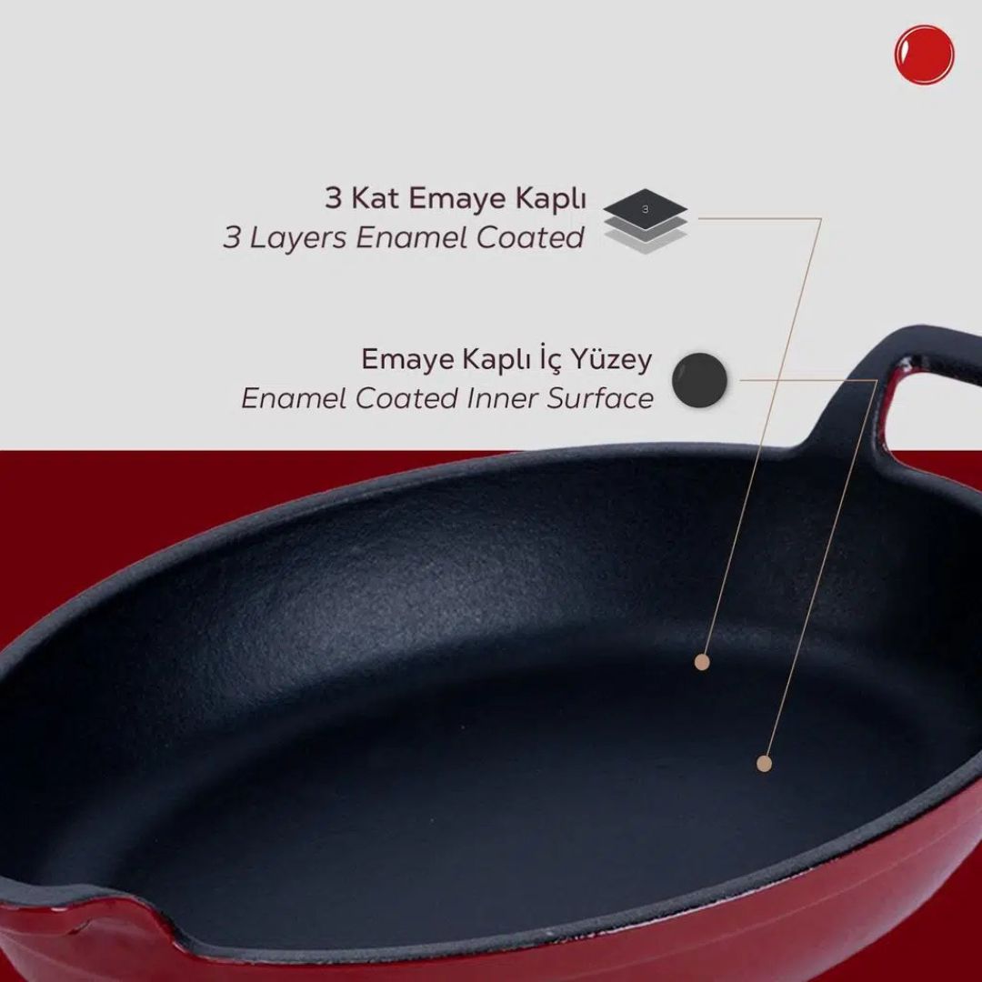 Lava Cast Iron Grill Pan 23 × 17 cm - Oval Dish 23x17