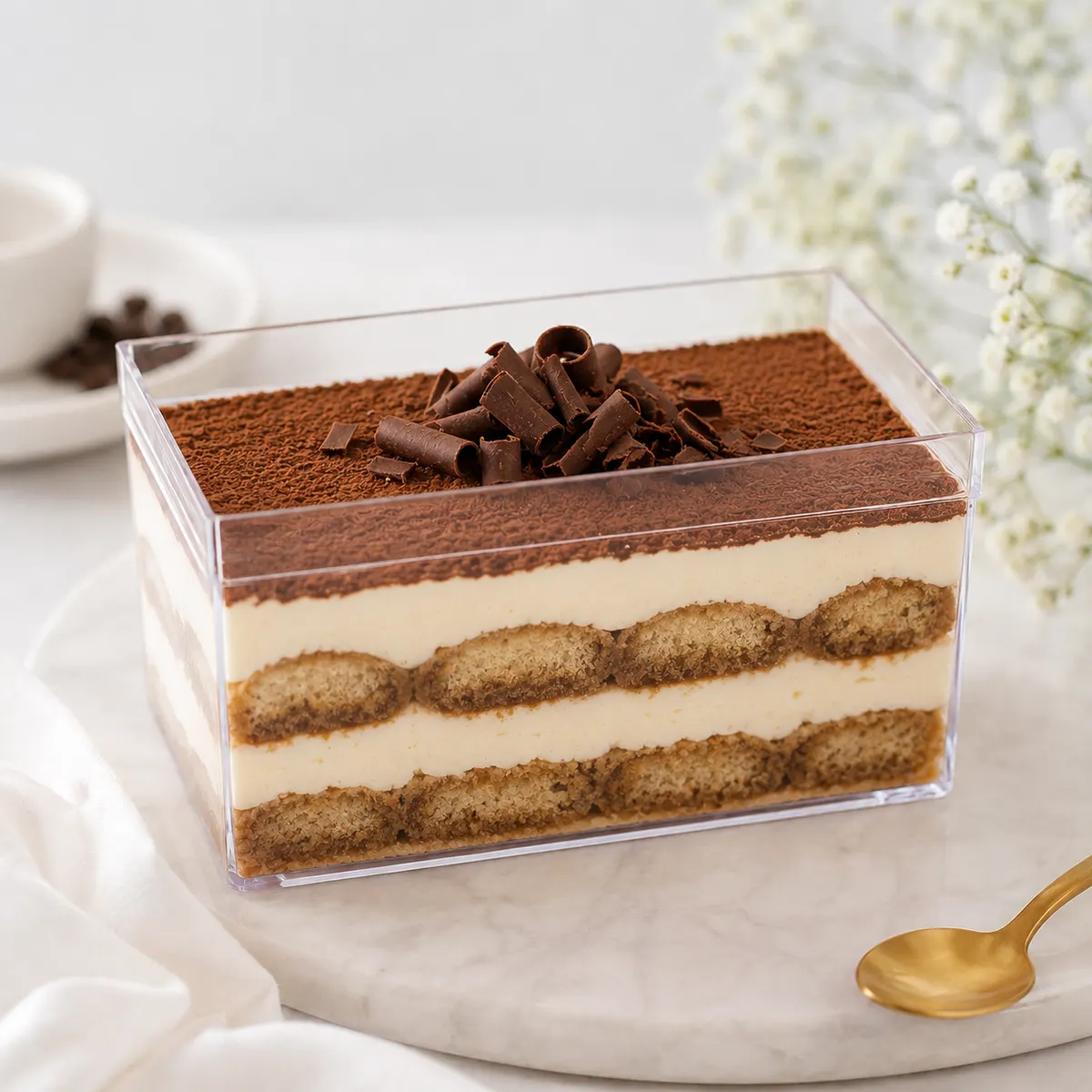 Acrylic Plastic Tiramisu Rectangle Box N53 2