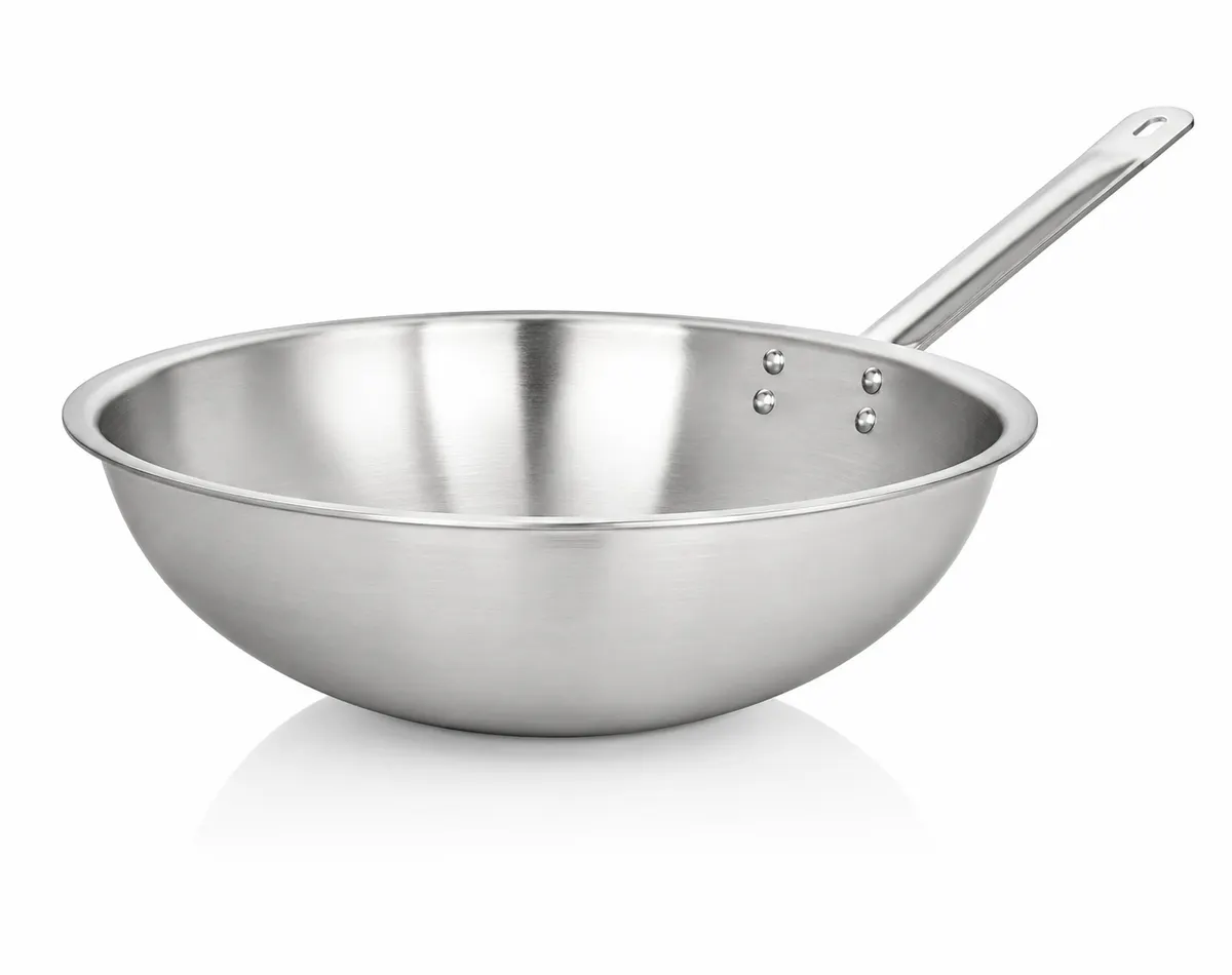 Avon Tri-Ply Wok 36 x 13 cm, 9L – Heavy-Duty Stainless Steel Kadhai | Even Heating & Induction Compatible