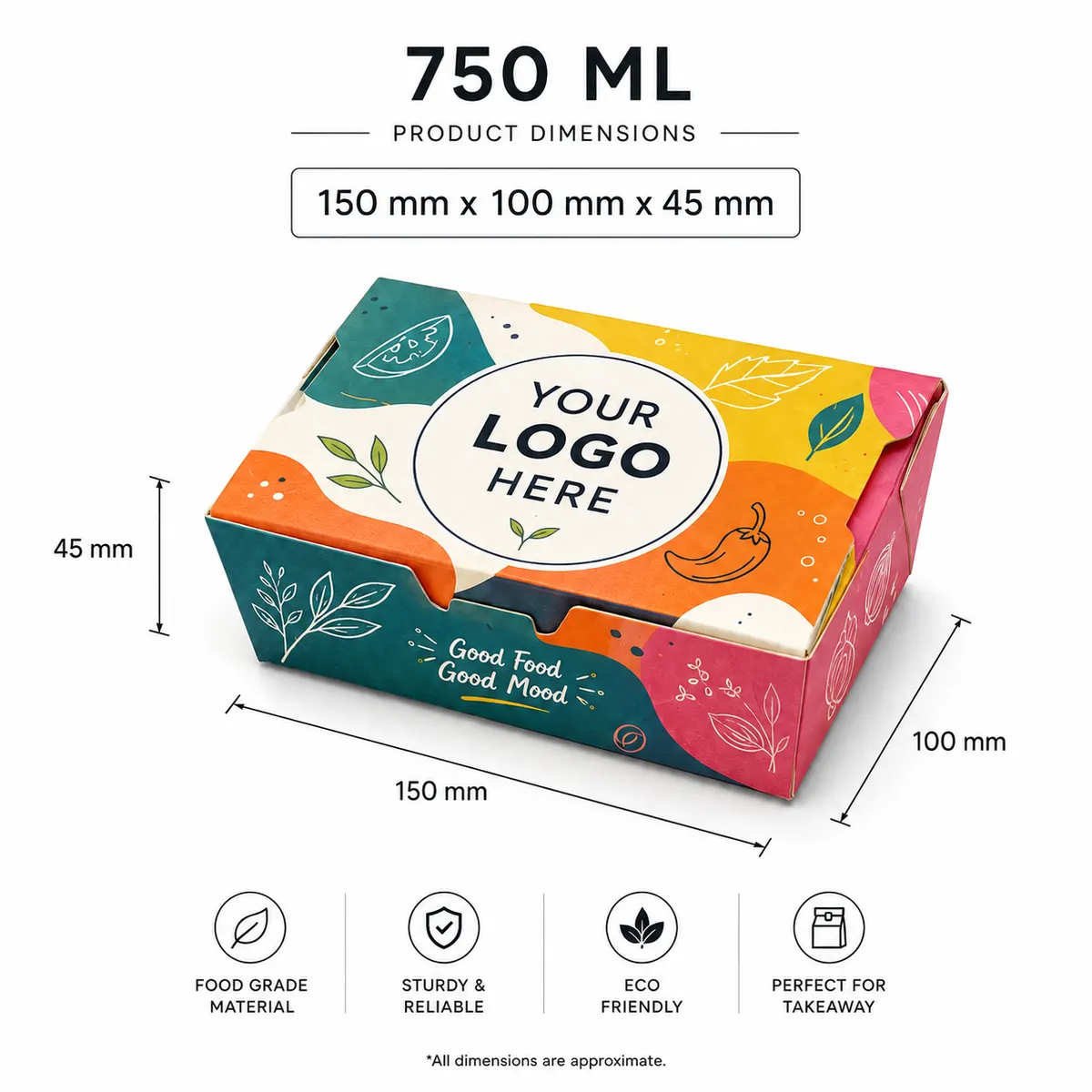 Customized Paper Food Box  – Multiple Sizes Available 2