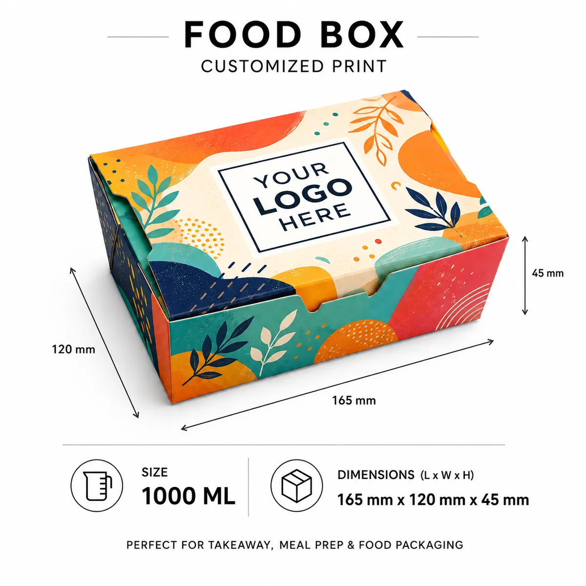 Customized Paper Food Box  – Multiple Sizes Available 3