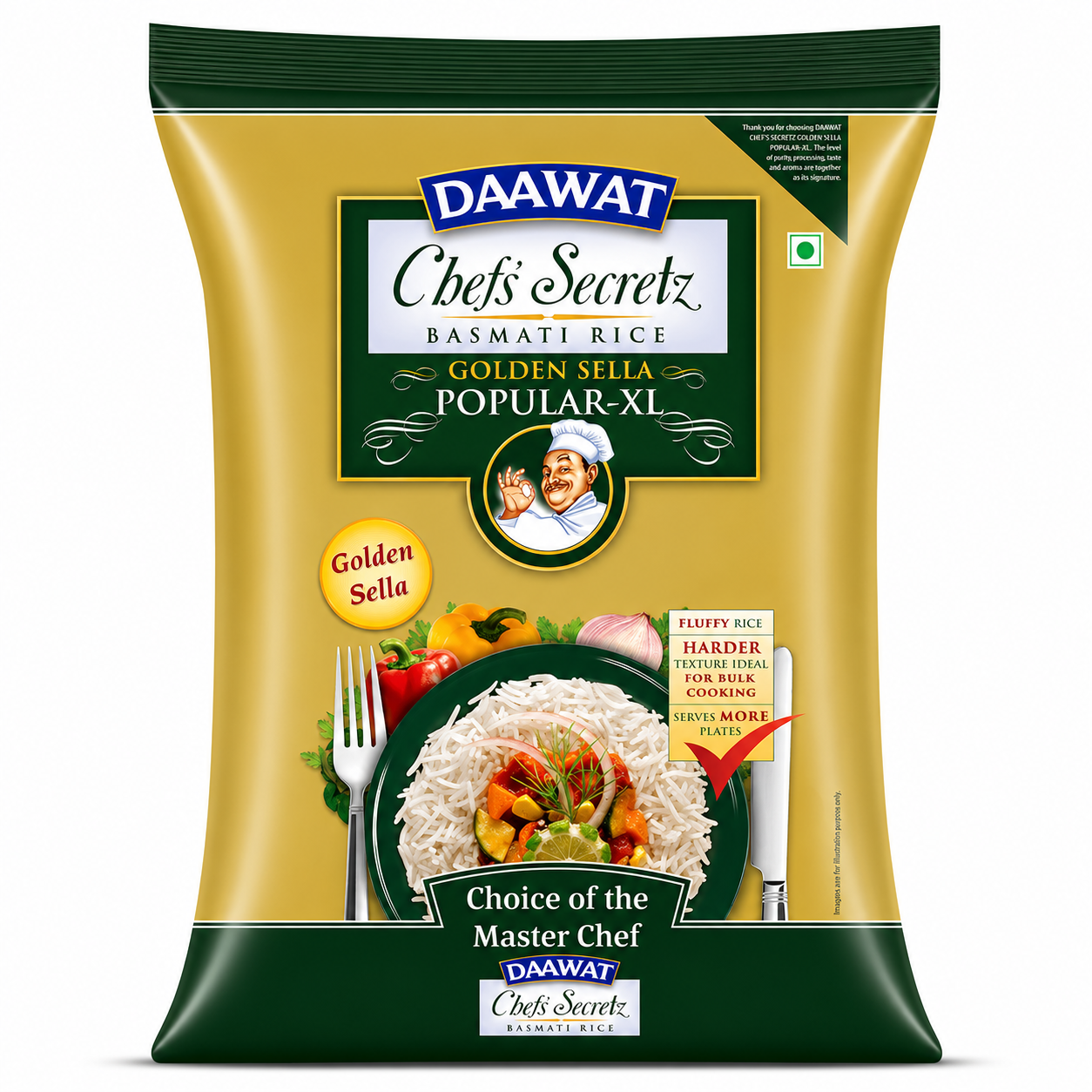 Daawat Chef Secretz Basmati Rice Mogra Golden Sella 30kg
