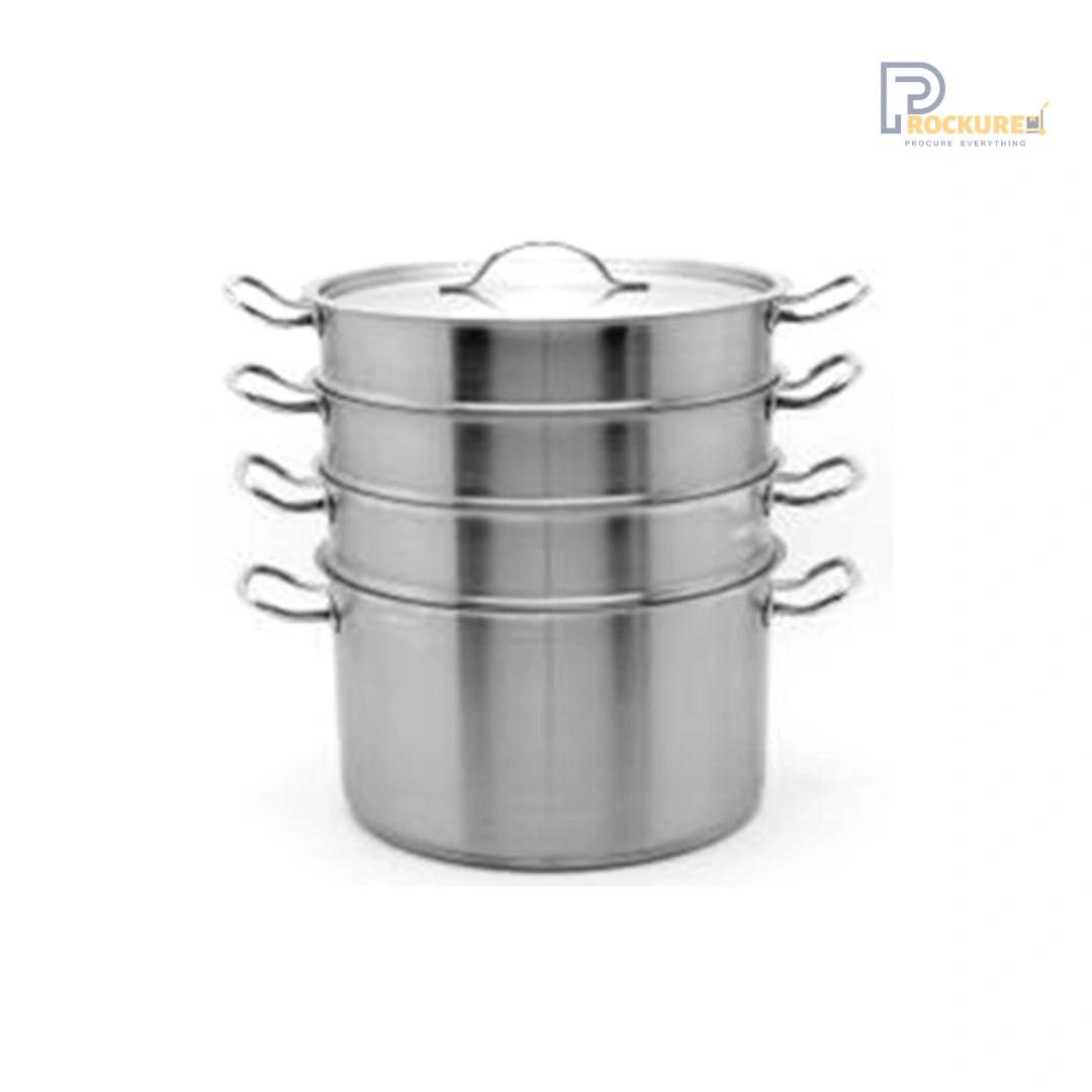 Avon 3-Tier Steamer with Tri-ply Deep Casserole & Stainless Steel Lid (36.0x22.0 cm)