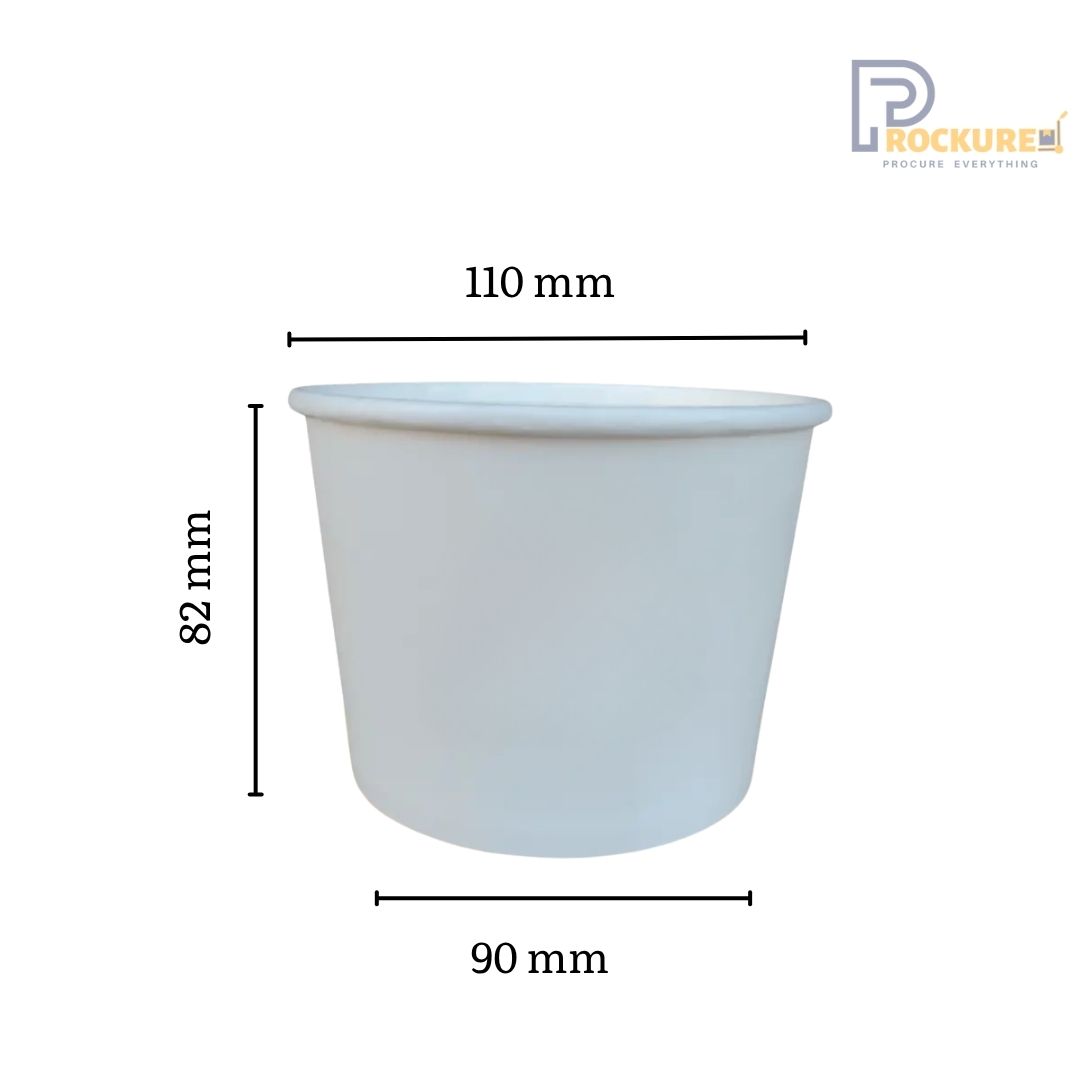 White Paper Bowl | 500 ml