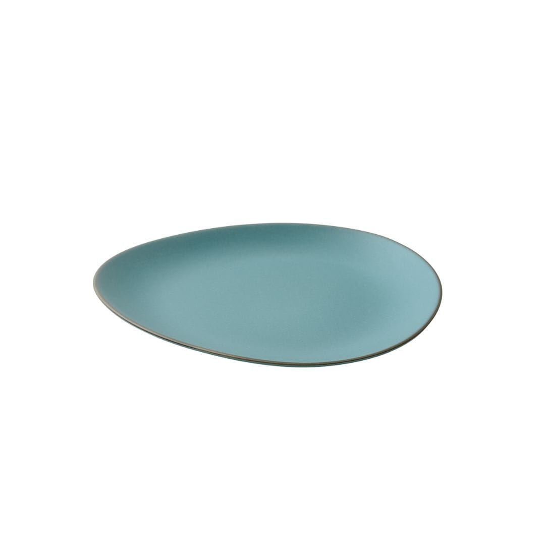 Sanaai Aqua Blue Elipse Plate Porcelain 23 cm (24 Pc Carton) - Ideal for Fine Dining & Restaurants