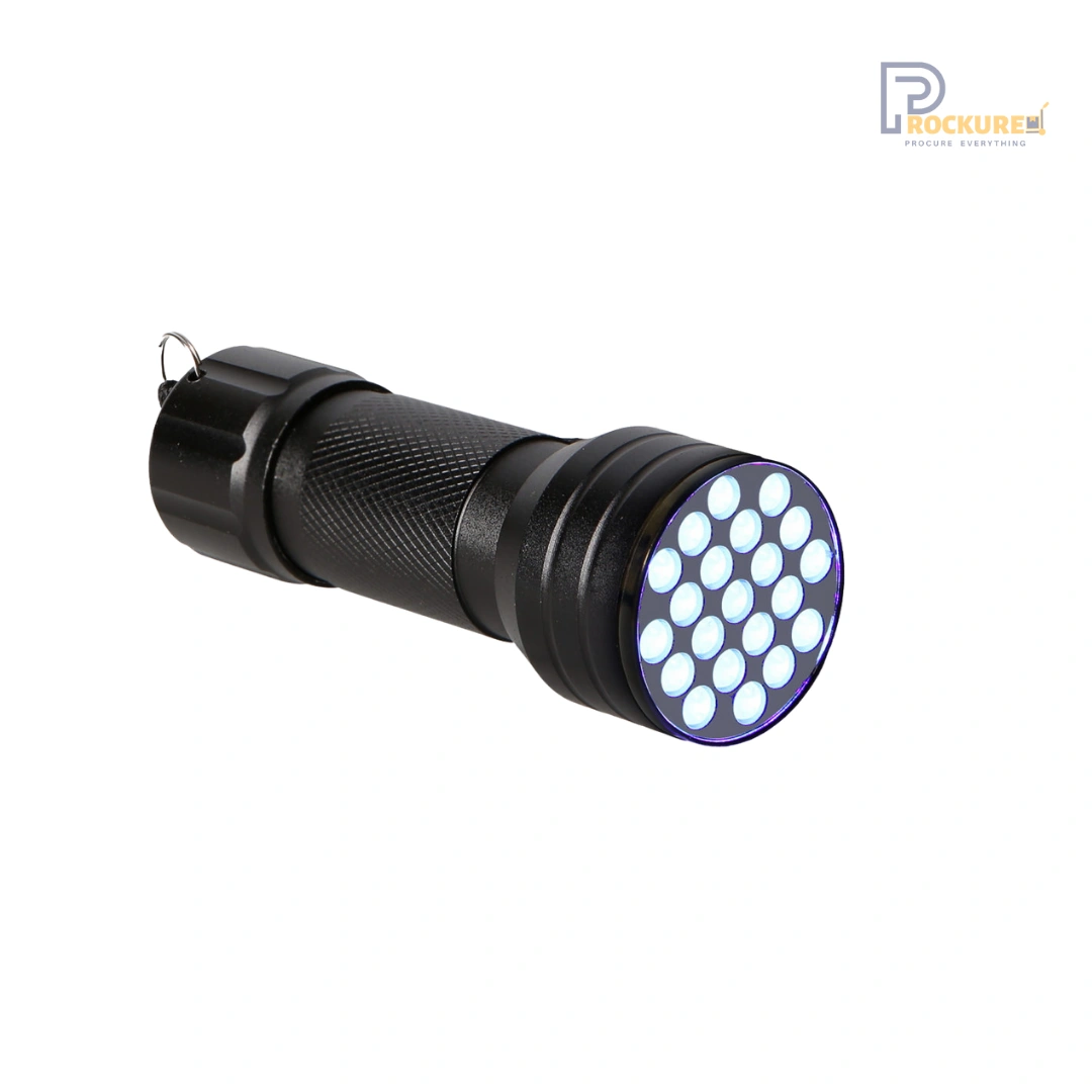 JVD Ultronic UV Torch – 21 LED UV Light, Battery Operated, Aluminium, Black