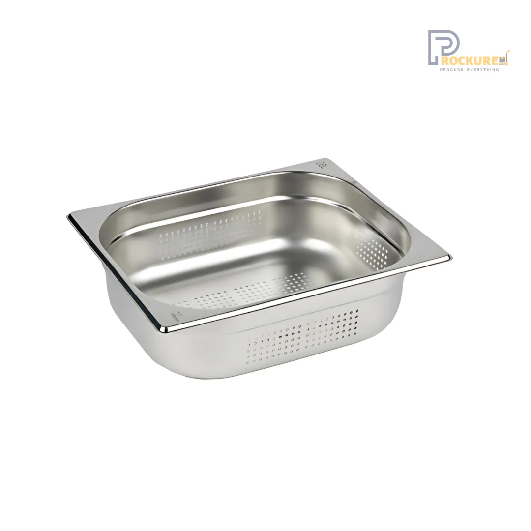 Stainless Steel Perforated 202 GN Pan 1/2 – 200mm Deep | 12L