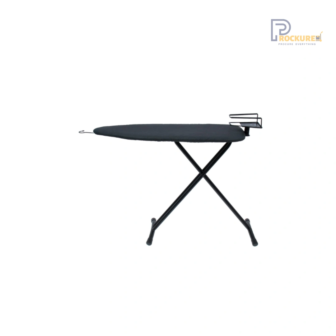 JVD Prestige Iron Board – Folded H1280mm, Swivel Rest, 10mm Black Cover