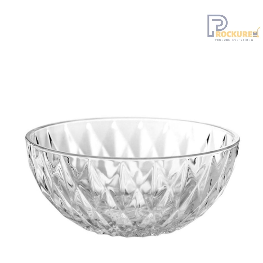 Ocean Diamond Bowl - 200mm Ø Glass Serving Bowl for Hotels & Restaurants (6 pc Carton)