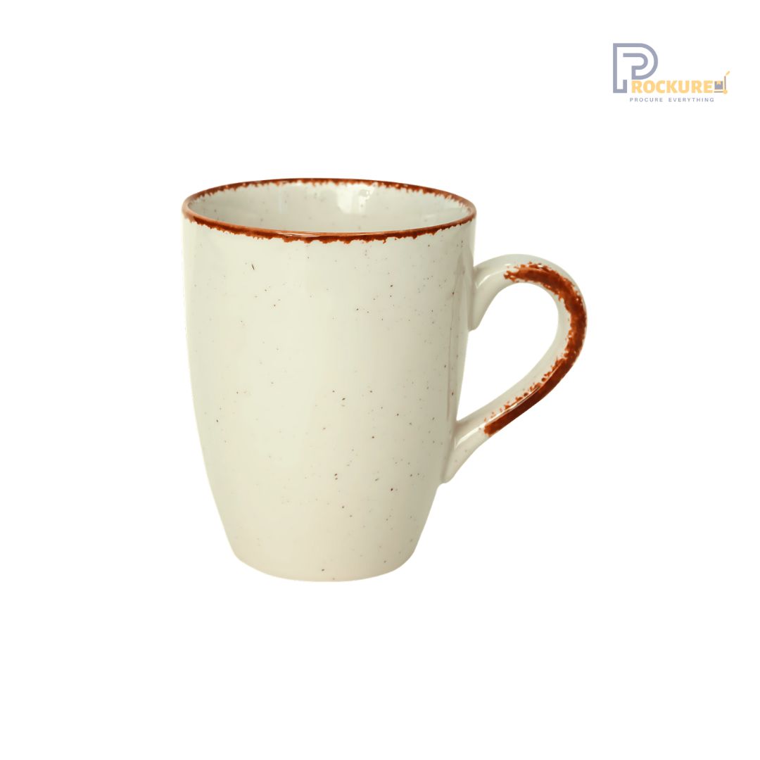 Sanaai Speckled Brown Barrel Mug - 350 ml Porcelain Coffee Mug (24 Pc Carton)