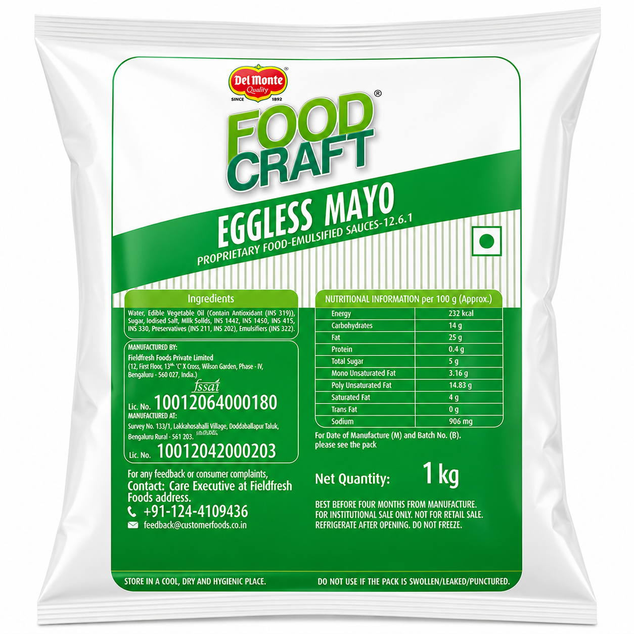 Del Monte Food Craft Eggless Mayonnaise 1kg