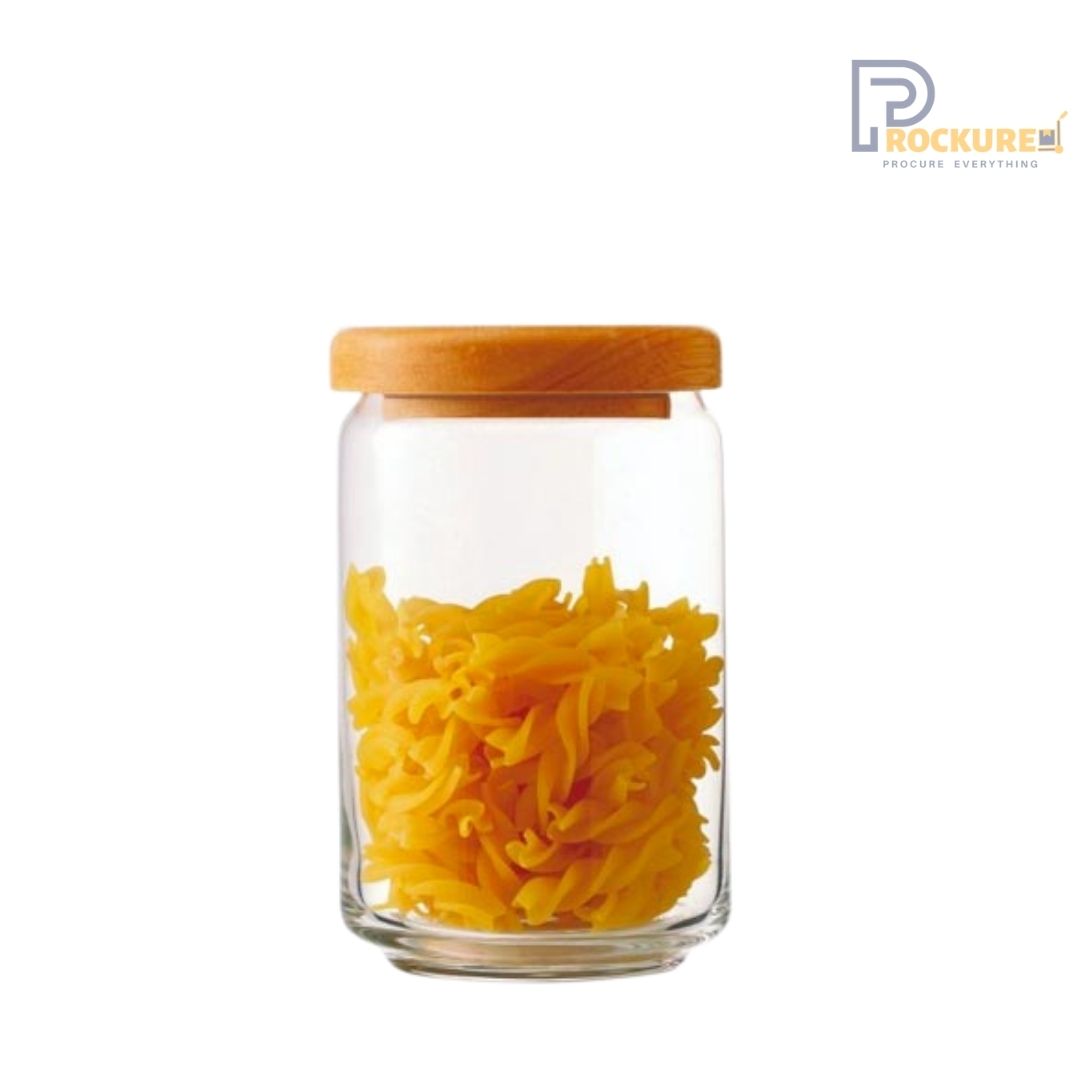 Ocean Pop Jar with Wooden Lid - 750 ml Storage for Kitchen & Dining (6 pc Carton)