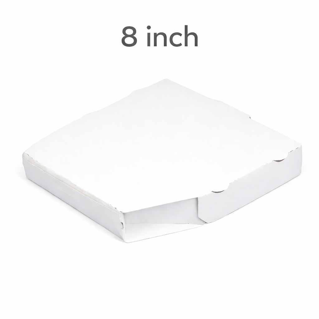 Diamond Shaped Kraft White Plain Corrugated Pizza Box 8 Inch (500 pcs)