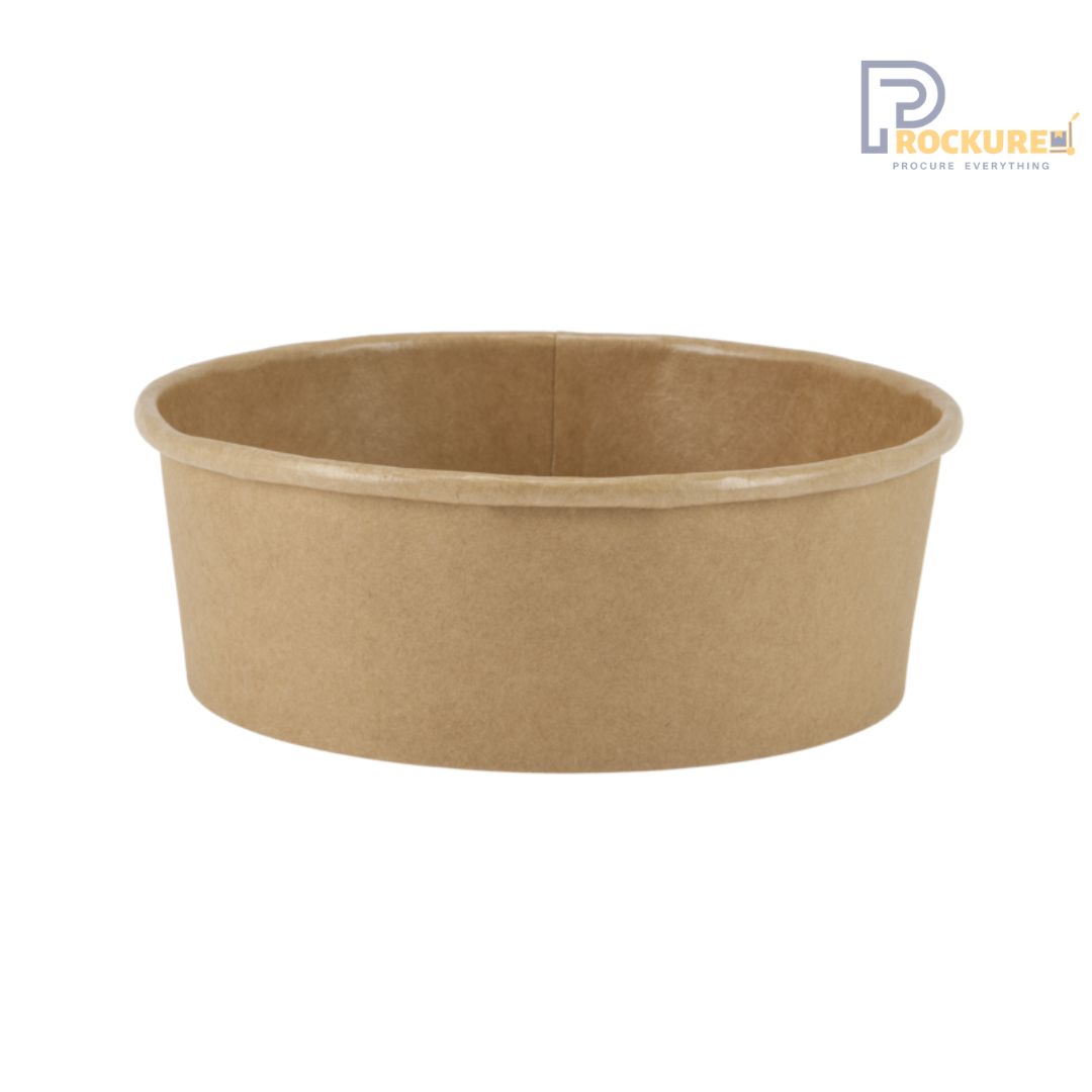 Kraft Brown Paper Salad Bowl With Lid | 500 ml
