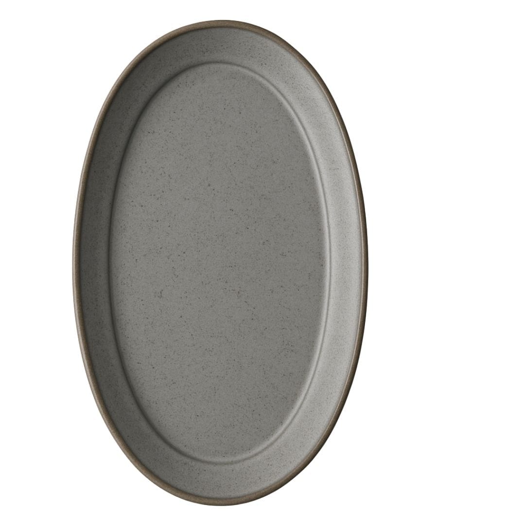 Sanaai Urban Grey Oval Platter Big - 30 cm Porcelain Tableware (12 Pc Carton)