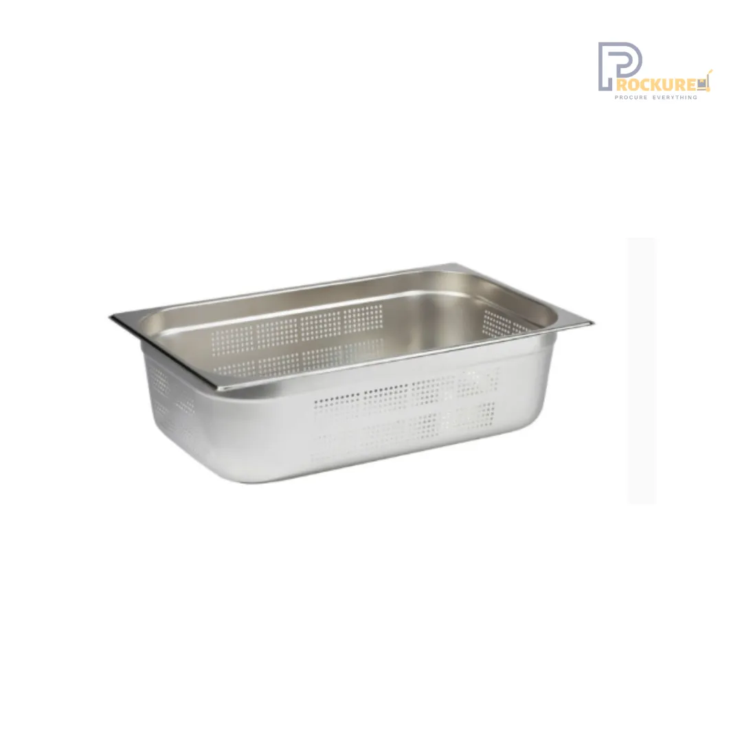 Stainless Steel 202 Perforated GN Pan 1/1 – 200mm Deep | 23L